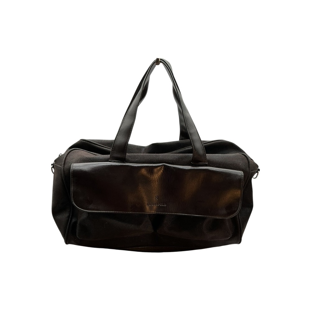 Lagerfeld Mens Brown Textured Pebble Duffel Bag‎ Weekend Travel Carry On
